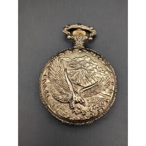 Statue of Liberty Centennial Pocket Watch 1886-1986 Commemorative Eagle Quartz